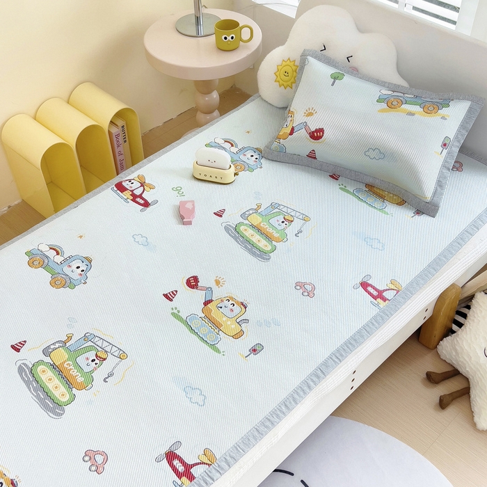 91家纺网 家纺一手货源 找家纺 鱼宝2025新款儿童冰藤枕套 彩虹车队