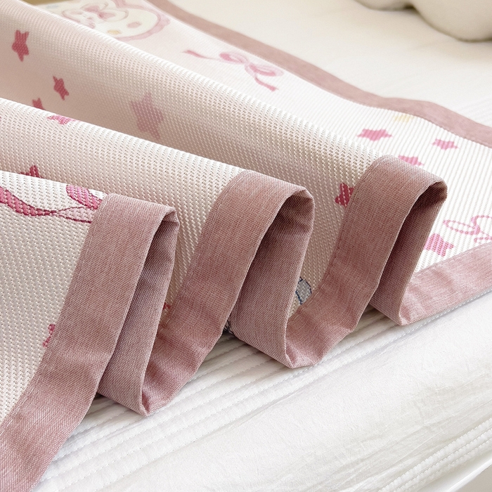91家纺网 家纺一手货源 找家纺 鱼宝2025新款儿童冰藤枕套 蝴蝶结小兔