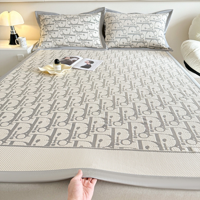 91家纺网 家纺一手货源 找家纺 （总）紫碧螺家纺 2024新款暗提花水洗棉麻绗绣款双面多用欧式床盖