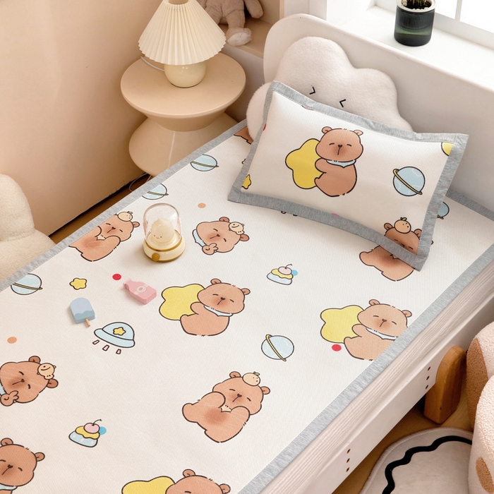 91家纺网 家纺一手货源 找家纺 鱼宝2025新款儿童冰藤枕套 卡卡巴拉