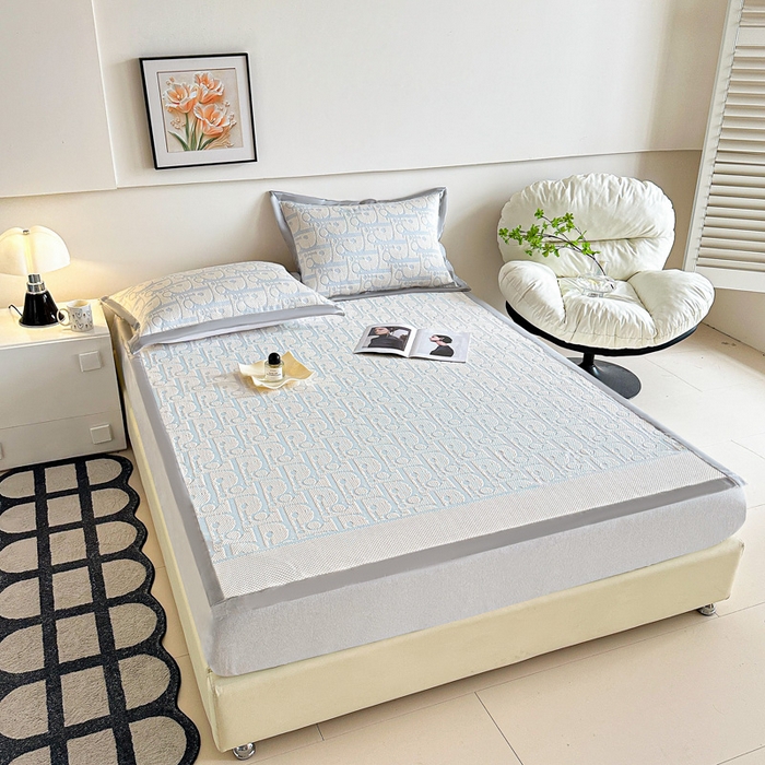 91家纺网 家纺一手货源 找家纺 紫碧螺家纺 2025新款冰感针织空调垫凉席席子 淡蓝色