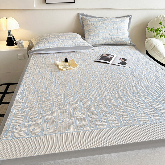 91家纺网 家纺一手货源 找家纺 紫碧螺家纺 2025新款冰感针织空调垫凉席席子 淡蓝色