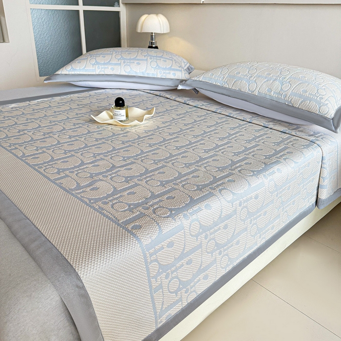 91家纺网 家纺一手货源 找家纺 紫碧螺家纺 2025新款冰感针织空调垫凉席席子 淡蓝色