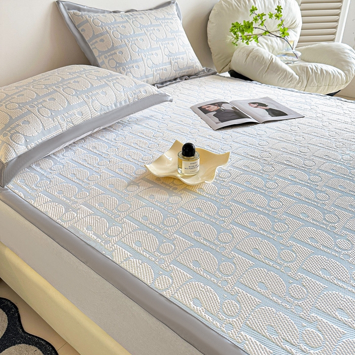 91家纺网 家纺一手货源 找家纺 紫碧螺家纺 2025新款冰感针织空调垫凉席席子 淡蓝色