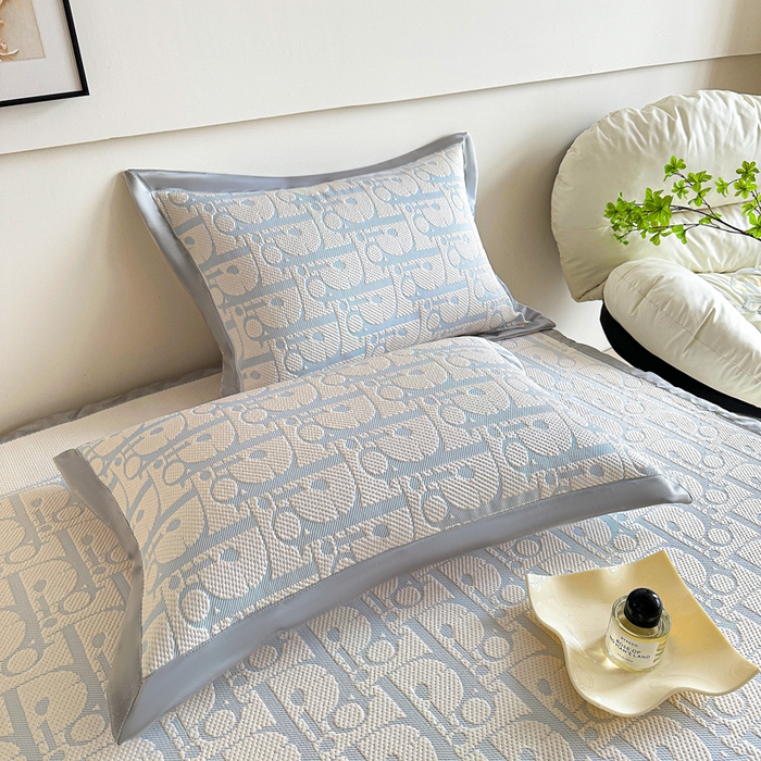 91家纺网 家纺一手货源 找家纺 紫碧螺家纺 2025新款冰感针织空调垫凉席席子 淡蓝色