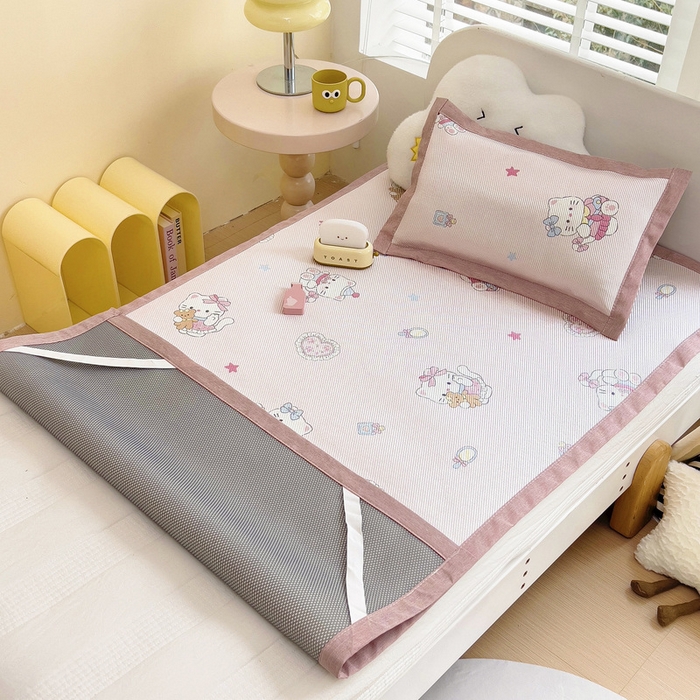 91家纺网 家纺一手货源 找家纺 鱼宝2025新款儿童冰藤枕套 乐乐猫