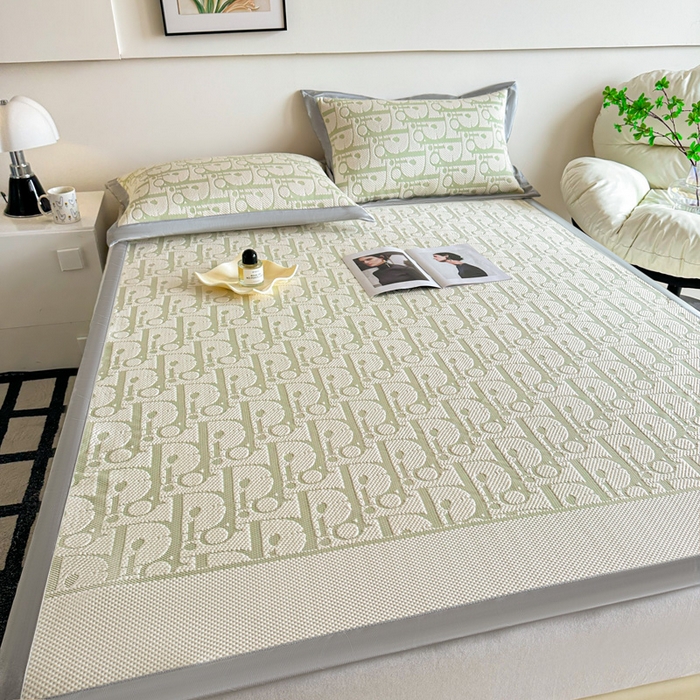 91家纺网 家纺一手货源 找家纺 紫碧螺家纺 2025新款冰感针织空调垫凉席席子 嫩绿色