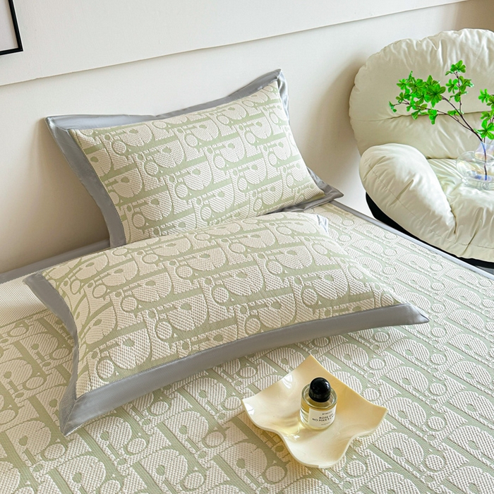 91家纺网 家纺一手货源 找家纺 紫碧螺家纺 2025新款冰感针织空调垫凉席席子 嫩绿色