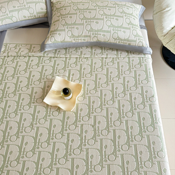 91家纺网 家纺一手货源 找家纺 紫碧螺家纺 2025新款冰感针织空调垫凉席席子 嫩绿色