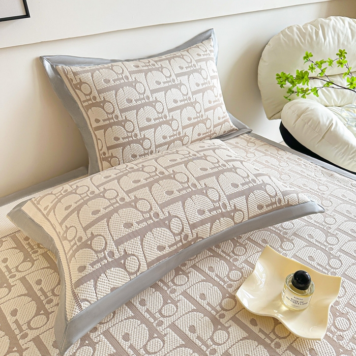 91家纺网 家纺一手货源 找家纺 紫碧螺家纺 2025新款冰感针织空调垫凉席席子 咖色