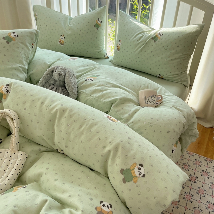 91家纺网 家纺一手货源 找家纺 （总）XIWEN-希文家纺 2025新款A类全棉纯棉有氧双层纱四件套