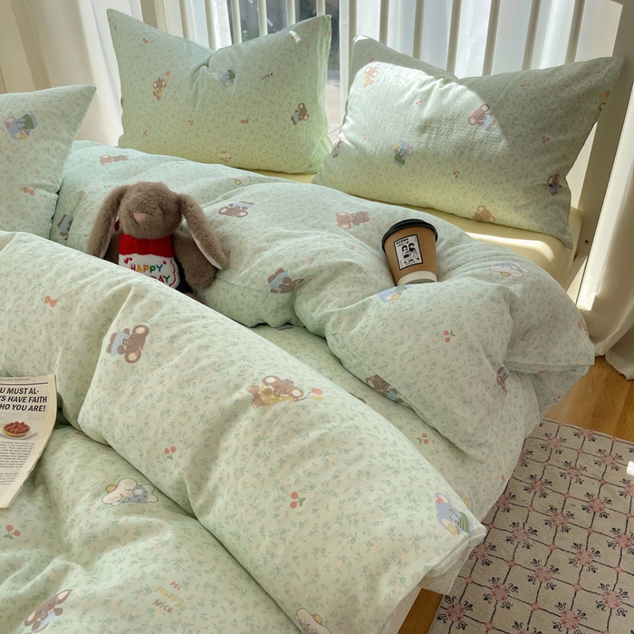 91家纺网 家纺一手货源 找家纺 （总）XIWEN-希文家纺 2025新款A类全棉纯棉有氧双层纱四件套