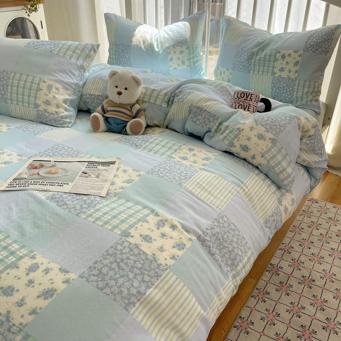 91家纺网 家纺一手货源 找家纺 （总）XIWEN-希文家纺 2025新款A类全棉纯棉有氧双层纱四件套