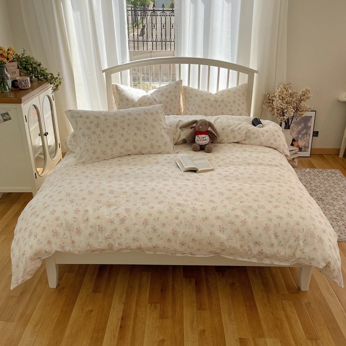 91家纺网 家纺一手货源 找家纺 XIWEN-希文家纺 2025新款A类全棉纯棉有氧双层纱四件套 萝莉兔