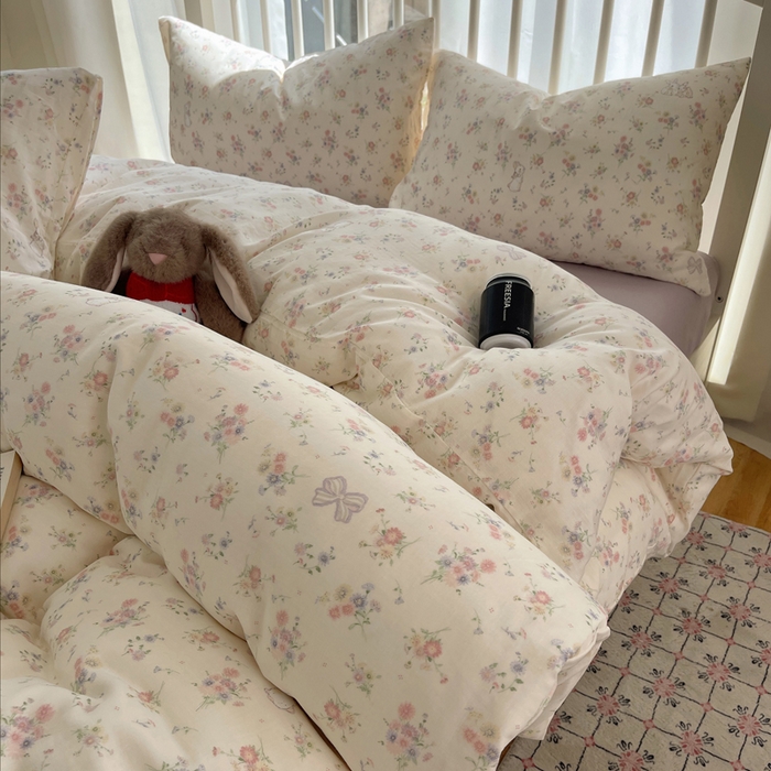 XIWEN-希文家纺 2025新款A类全棉纯棉有氧双层纱四件套 萝莉兔