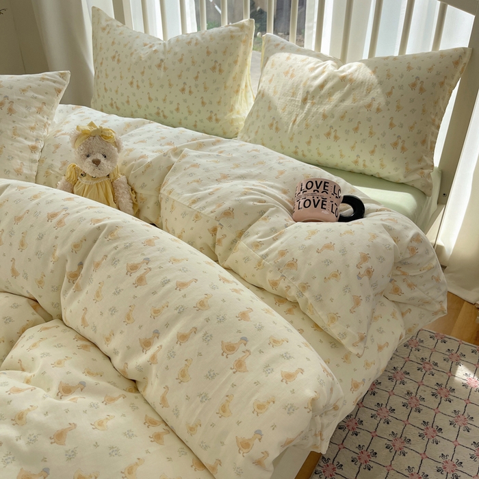 91家纺网 家纺一手货源 找家纺 （总）XIWEN-希文家纺 2025新款A类全棉纯棉有氧双层纱四件套