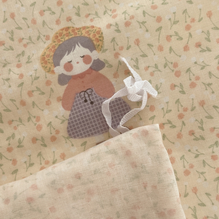 91家纺网 家纺一手货源 找家纺 XIWEN-希文家纺 2025新款A类全棉纯棉有氧双层纱四件套 春日女孩