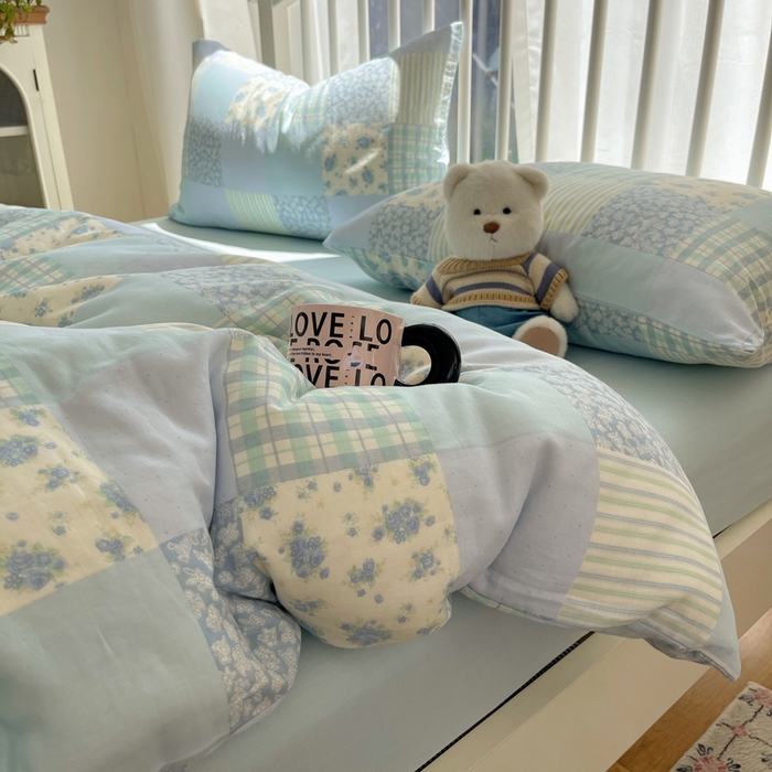 91家纺网 家纺一手货源 找家纺 （总）XIWEN-希文家纺 2025新款A类全棉纯棉有氧双层纱四件套