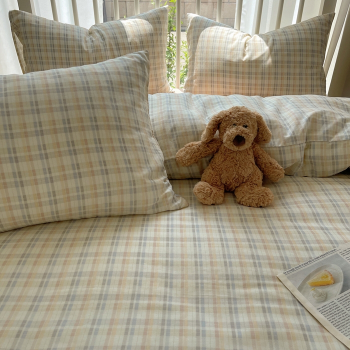 91家纺网 家纺一手货源 找家纺 XIWEN-希文家纺 2025新款A类全棉纯棉有氧双层纱四件套 六丁目-兰