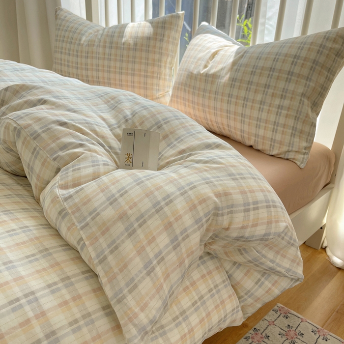 91家纺网 家纺一手货源 找家纺 XIWEN-希文家纺 2025新款A类全棉纯棉有氧双层纱四件套 六丁目-兰