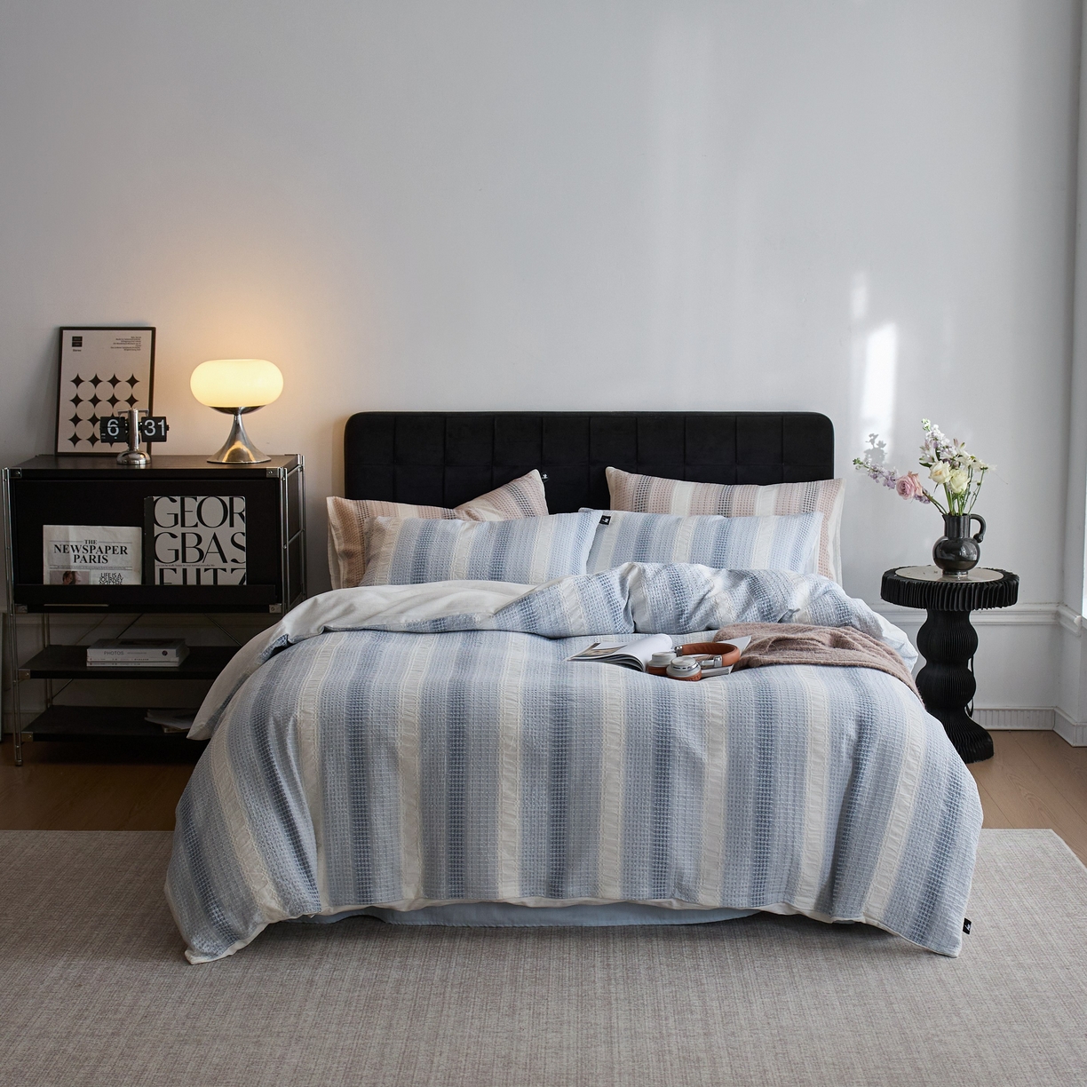 91家纺网 家纺一手货源 找家纺 （总）安莱生活 2025新款渐变华夫格系列四件套