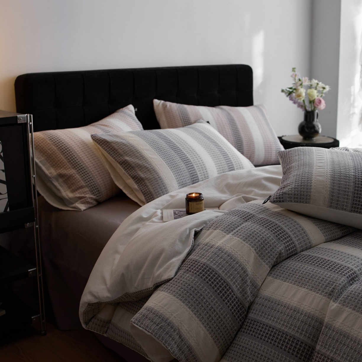 安莱生活 2025新款渐变华夫格系列四件套 灰色协议