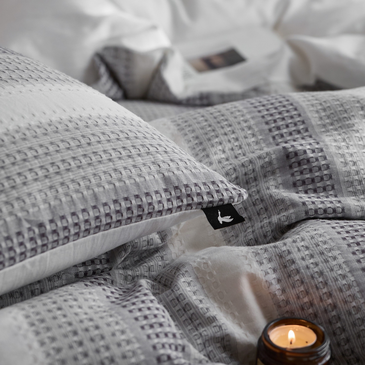 91家纺网 家纺一手货源 找家纺 安莱生活 2025新款渐变华夫格系列四件套 灰色协议