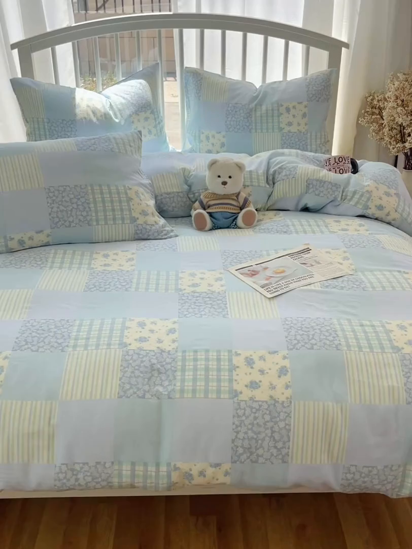 91家纺网 家纺一手货源 找家纺 （总）XIWEN-希文家纺 2025新款A类全棉纯棉有氧双层纱四件套