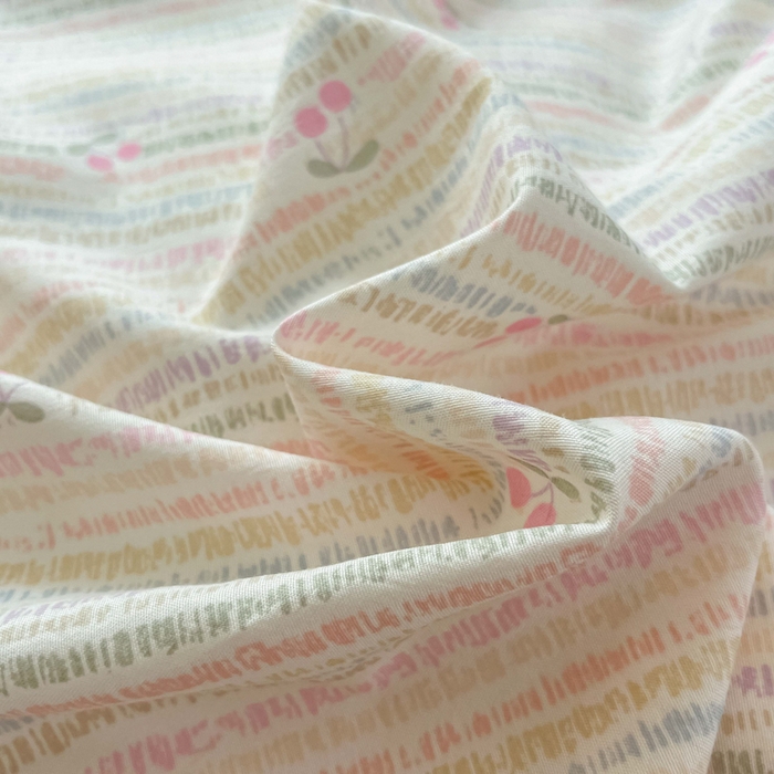 91家纺网 家纺一手货源 找家纺 罗亿家纺 2025新款软绵绵的双拼印花小清新水洗云朵棉四件套（含买家秀场景二） 樱桃恋曲