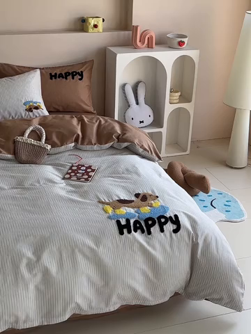 91家纺网 家纺一手货源 找家纺 怡家居 2025新款全棉印加绣夏被夏凉被空调被四件套 小旺仔