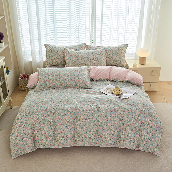 91家纺网 家纺一手货源 找家纺 （总）睡美美家纺 2025新款ins风舒适全棉印花系列单被套