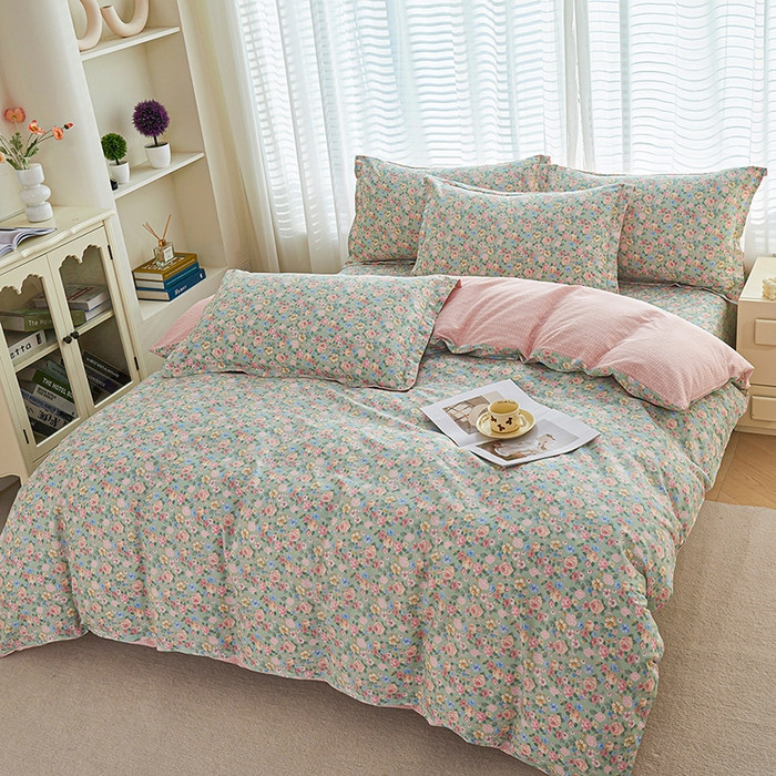 91家纺网 家纺一手货源 找家纺 （总）睡美美家纺 2025新款ins风舒适全棉印花系列单被套