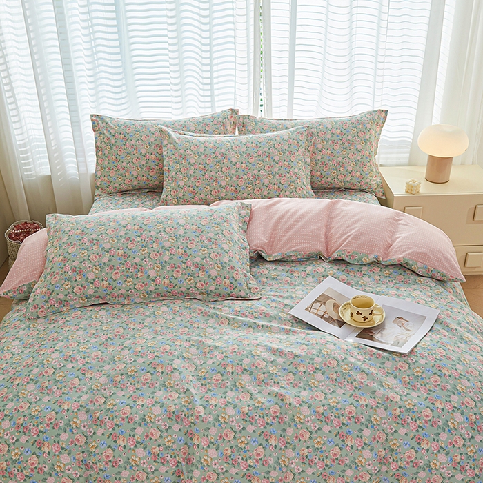 91家纺网 家纺一手货源 找家纺 （总）睡美美家纺 2025新款ins风舒适全棉印花系列单被套