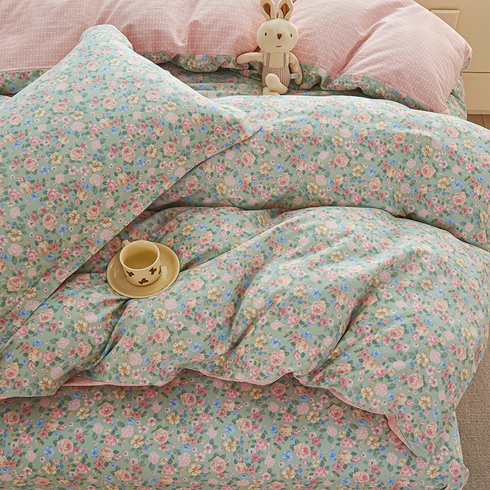 91家纺网 家纺一手货源 找家纺 （总）睡美美家纺 2025新款ins风舒适全棉印花系列单被套