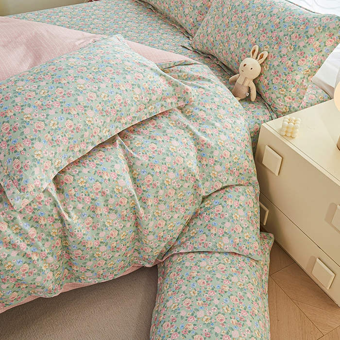 91家纺网 家纺一手货源 找家纺 （总）睡美美家纺 2025新款ins风舒适全棉印花系列单被套