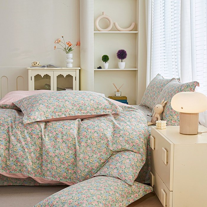 91家纺网 家纺一手货源 找家纺 （总）睡美美家纺 2025新款ins风舒适全棉印花系列单被套