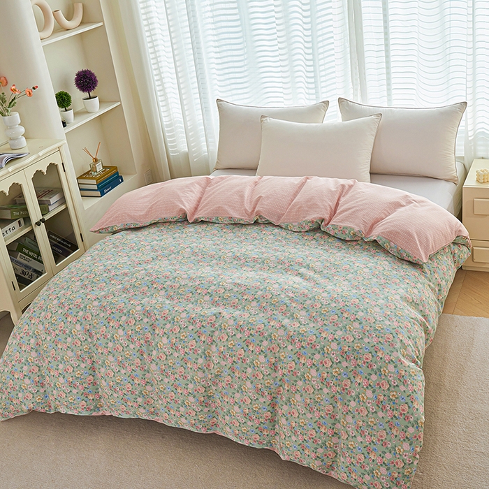 91家纺网 家纺一手货源 找家纺 （总）睡美美家纺 2025新款ins风舒适全棉印花系列单被套