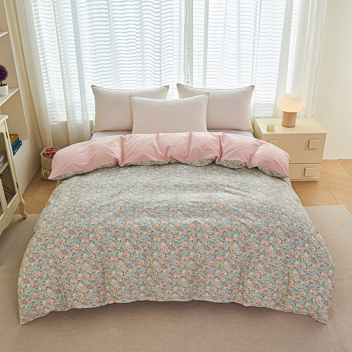 91家纺网 家纺一手货源 找家纺 （总）睡美美家纺 2025新款ins风舒适全棉印花系列单被套