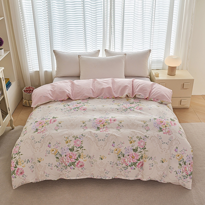 91家纺网 家纺一手货源 找家纺 （总）睡美美家纺 2025新款ins风舒适全棉印花系列单被套