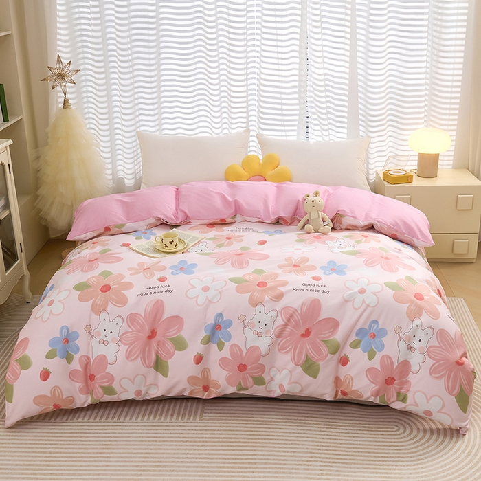 91家纺网 家纺一手货源 找家纺 （总）睡美美家纺 2025新款ins风舒适全棉印花系列单被套