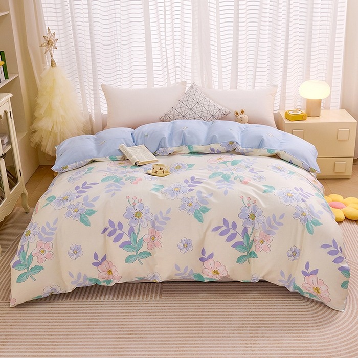 91家纺网 家纺一手货源 找家纺 （总）睡美美家纺 2025新款ins风舒适全棉印花系列单被套