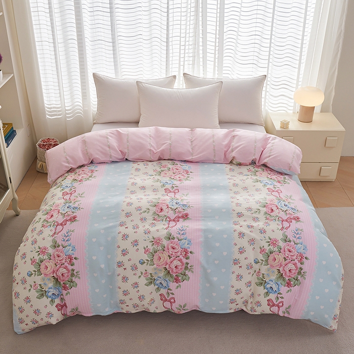 91家纺网 家纺一手货源 找家纺 （总）睡美美家纺 2025新款ins风舒适全棉印花系列单被套