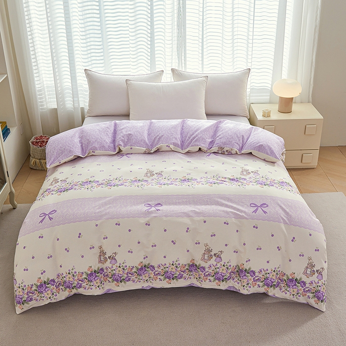 91家纺网 家纺一手货源 找家纺 （总）睡美美家纺 2025新款ins风舒适全棉印花系列单被套