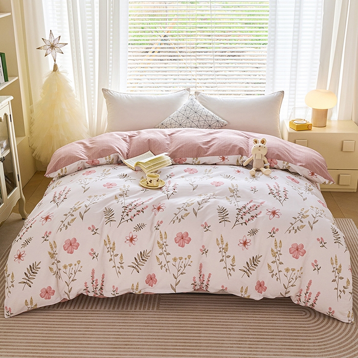 91家纺网 家纺一手货源 找家纺 （总）睡美美家纺 2025新款ins风舒适全棉印花系列单被套