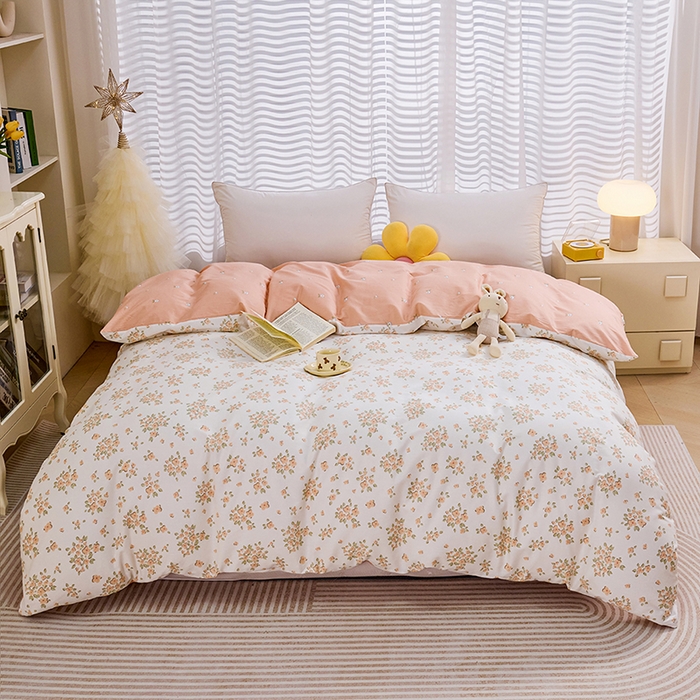 91家纺网 家纺一手货源 找家纺 （总）睡美美家纺 2025新款ins风舒适全棉印花系列单被套