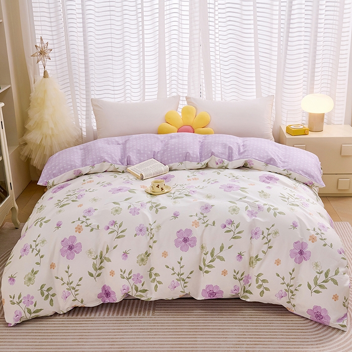 91家纺网 家纺一手货源 找家纺 （总）睡美美家纺 2025新款ins风舒适全棉印花系列单被套