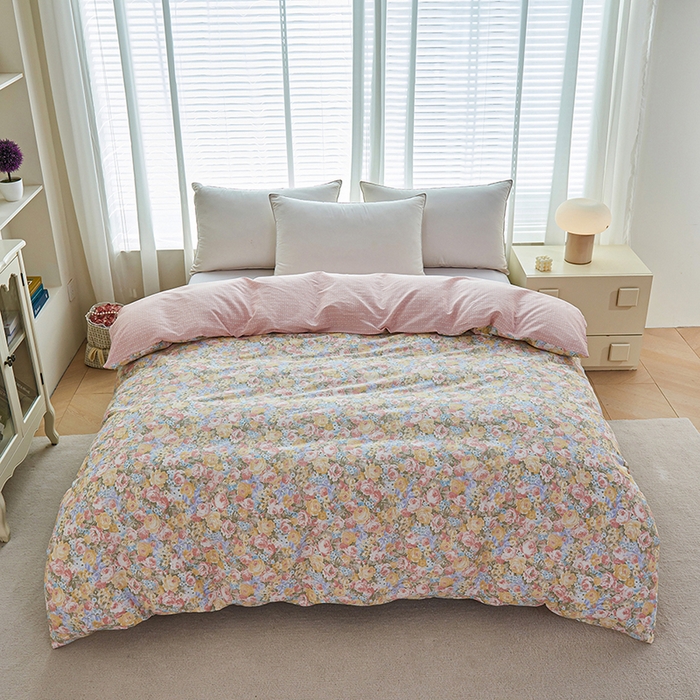 91家纺网 家纺一手货源 找家纺 （总）睡美美家纺 2025新款ins风舒适全棉印花系列单被套