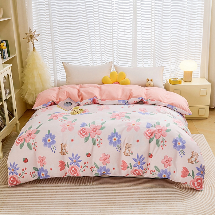 91家纺网 家纺一手货源 找家纺 （总）睡美美家纺 2025新款ins风舒适全棉印花系列单被套