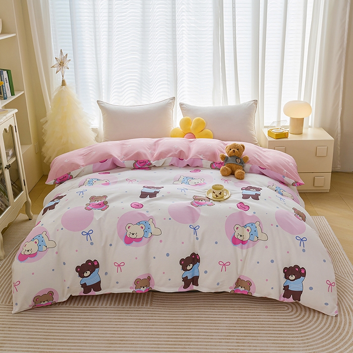 91家纺网 家纺一手货源 找家纺 （总）睡美美家纺 2025新款ins风舒适全棉印花系列单被套