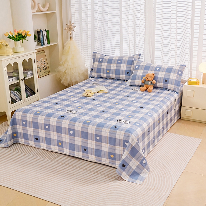 91家纺网 家纺一手货源 找家纺 （总）睡美美家纺 2025新款ins风舒适全棉印花系列单床单